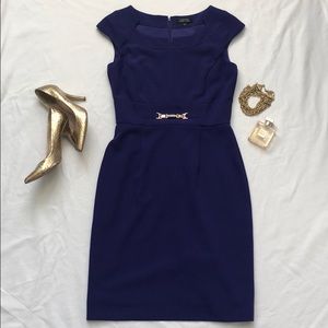 Royal purple fitted TAHARI dress elegant & bossy